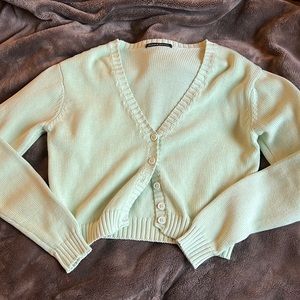 Brandy Melville Light Green Billie sweater/cardigan